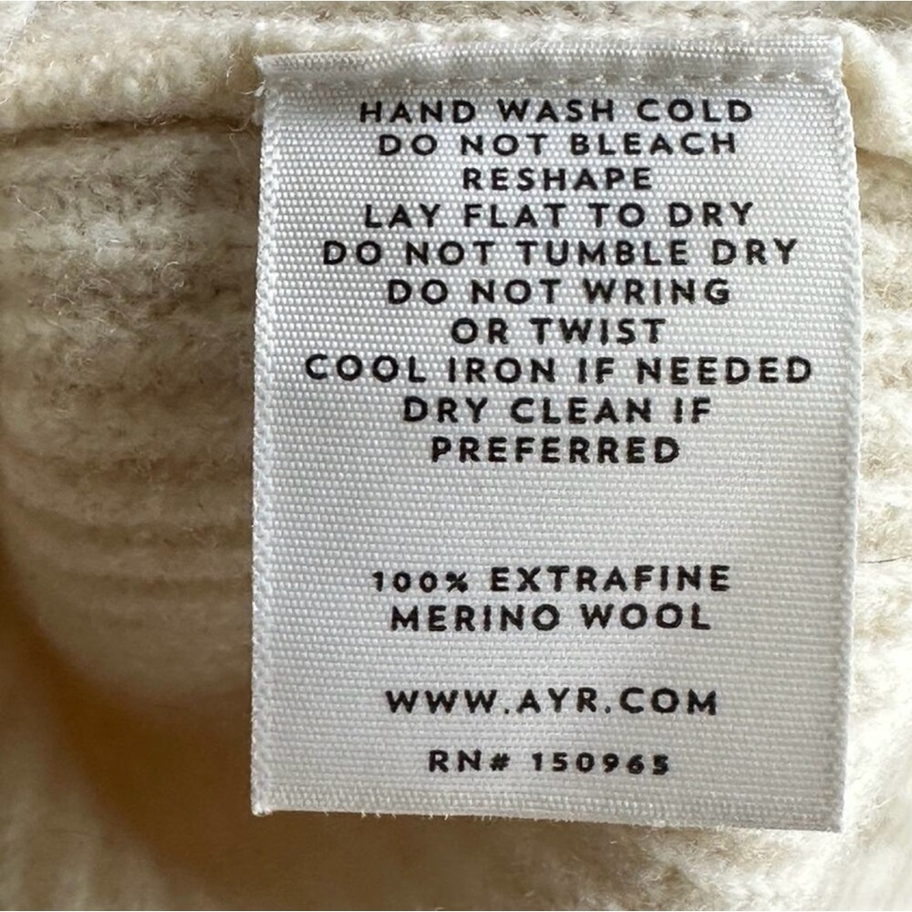 AYR White Ribbed Turtleneck Sweater - Picture 7 of 8
